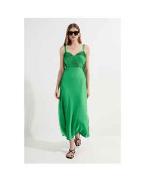 Karen Millen Thin Strap Maxi Dress - Green