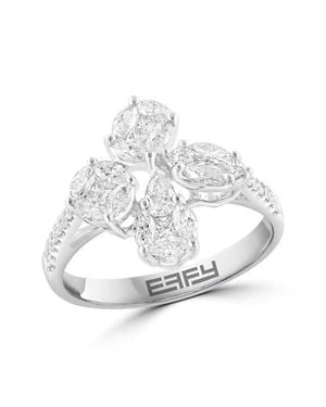 Effy 14K Diamond Floral Cluster Ring - Gray