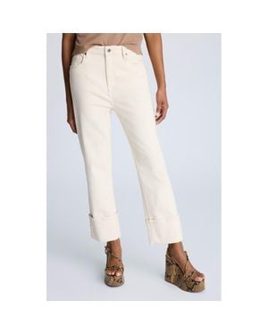 Kenneth Cole Straight Leg Wide Cuff Jeans - White
