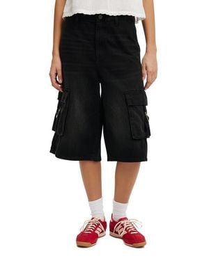 Cotton On 91 Baggy Denim Jort - Black