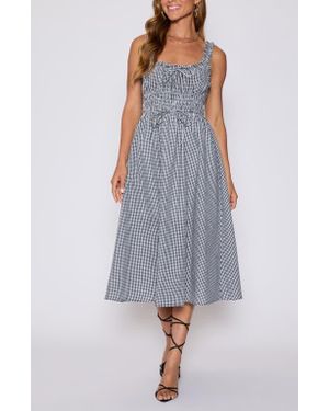 Vici Collection Georgia Gingham Fit & Flare Dress - Gray