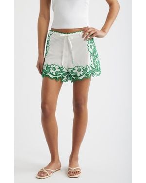 LOVE THE LABEL Trinity Embroidered Shorts - Green