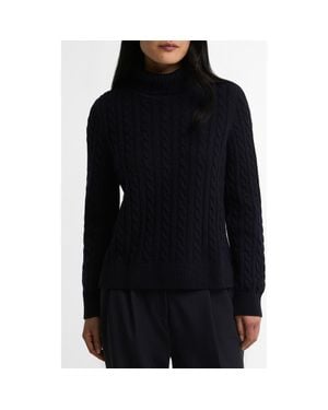 Barbour Ambleside Cable Knit Turtleneck Sweater - Black
