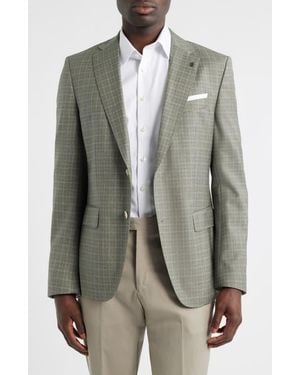 BOSS Hutson Plaid Wool Sport Coat - Multicolor
