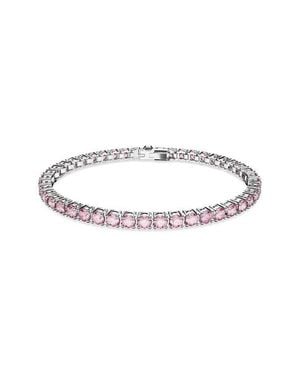 Swarovski Matrix Crystal Tennis Bracelet - Pink