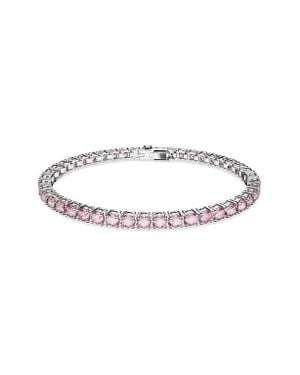Swarovski Matrix Crystal Tennis Bracelet - Pink