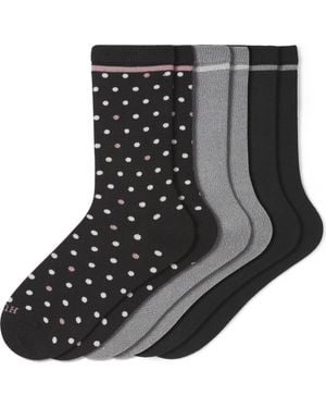 Hue Assorted 3-Pack Supersoft Crew Socks - Black