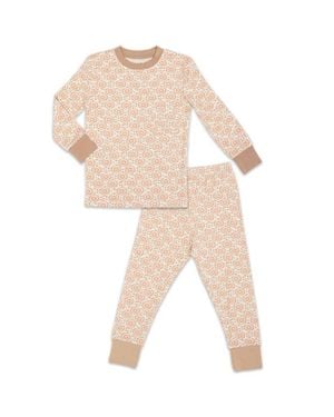 Everly Grey Emerson Fitted Long Sleeve 2-Piece Pajamas - Natural