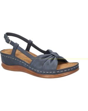 Easy Street Jupiter Slingback Platform Wedge Sandal - Blue