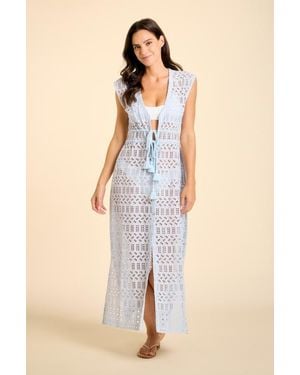 Sitano Fontelina Cap Sleeve Eyelet Cover-Up - Natural
