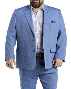 Oak Hill by DXL Big & Tall Linen-Blend Suit Jacket - Blue