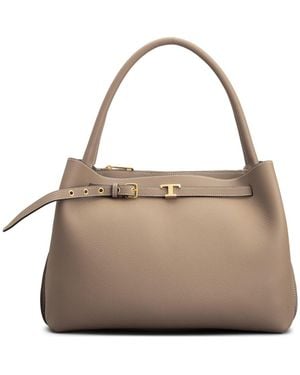 Tod's Small T Timeless Leather Top Handle Bag - Brown