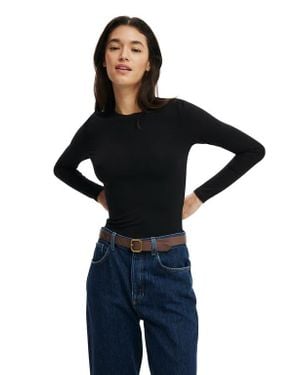 Cotton On All Day Crew Long Sleeve - Black