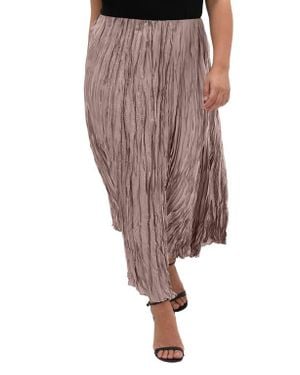 City Chic Imogen Pleated Crinkle Midi Skirt - Multicolor