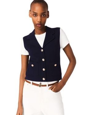 Maje Polo Knit Cardigan - Blue