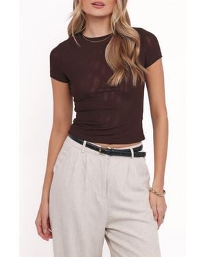 Petal & Pup Vivian Mesh T-Shirt - Brown