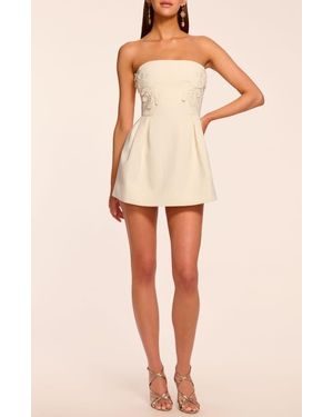 Ramy Brook Lily Floral Appliqué Strapless Minidress - Natural