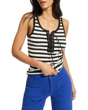 Sanctuary Goto Lace-Up Tank - Blue