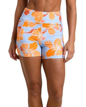La Blanca Outline Floral High Waist Bike Shorts - Orange