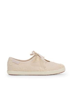 Superga 2442 Ballerina Lace Net Flower Crochet Sneakers - Natural