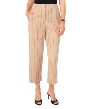 Halogen® Stripe Linen & Cotton Crop Pants - Natural