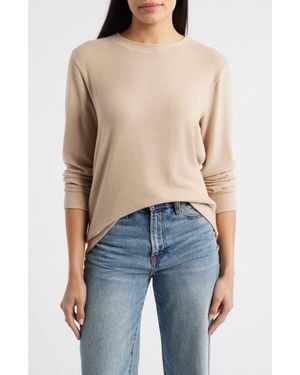Loveappella Brushed Jersey Crewneck Top - Blue