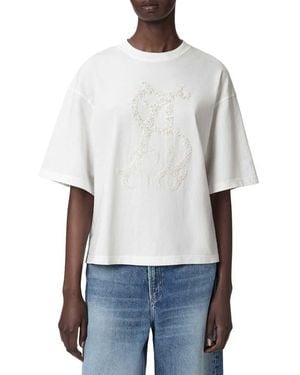 AllSaints Reflex Amelie Logo Graphic T-Shirt - White