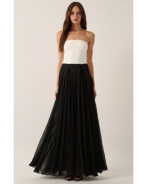 Modenaire Strapless Gown With Tulle Skirt - Black