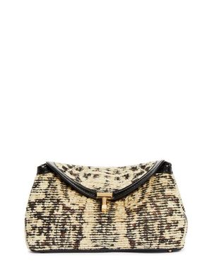 TOTEME Mini T-Lock Paisley Jacquard Clutch - Metallic