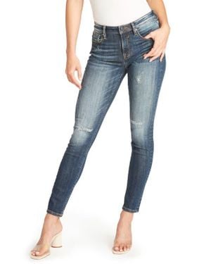 Vigoss Jagger Distressed Skinny Jeans - Blue