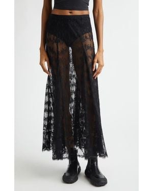 Collina Strada Pamela Sheer Lace Midi Skirt - Black