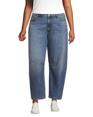 Lands' End Soft Denim Relaxed Barrel Leg Ankle Jeans - Blue