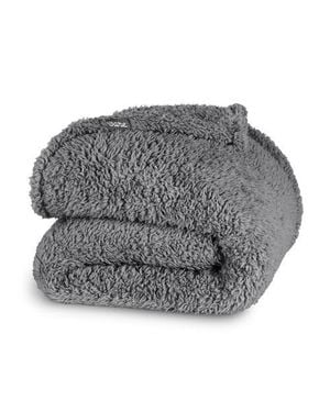 Bare Home Solid Faux Shearling Blanket - Gray