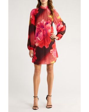 Ted Baker Floral Long Sleeve Dress - Red