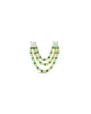 SHYMI 2-Stone Single Layered Chain Earring - Blue