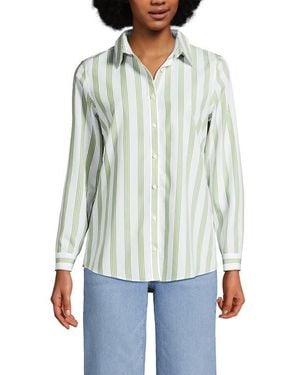 Lands' End No Iron Supima Cotton Long Sleeve Shirt - White