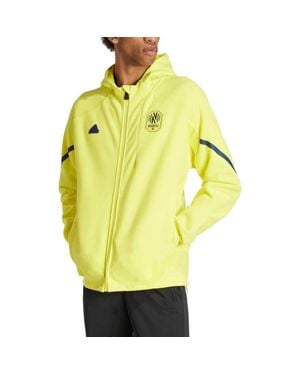 adidas Nashville Sc 2024 Anthem Travel Raglan Sleeve Full-Zip Jacket - Yellow