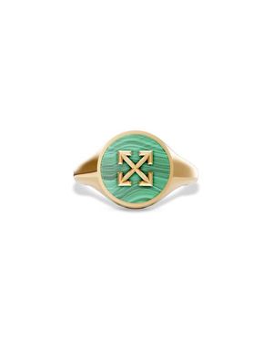 Off-White c/o Virgil Abloh Malachite Arrow Signet Ring - Green