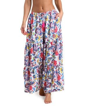 Sunshine 79 Butterfly High Tiered Cover-Up Pants - Multicolor