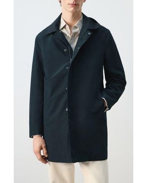Mango Water Repellent Parka With Removable Hood - Blue