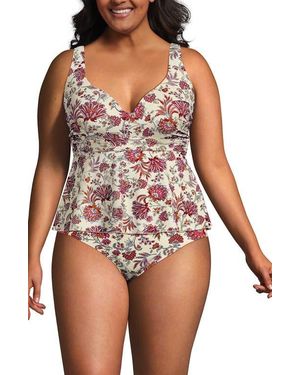 Lands' End Sweetheart Belted Flutter Tankini - Multicolor