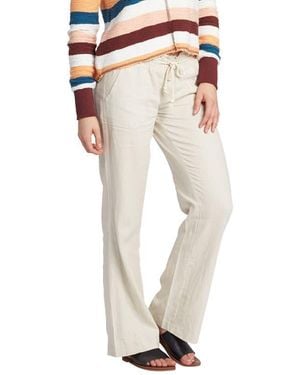 Roxy Oceanside Linen Blend Drawstring Pants - Natural