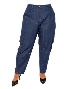 Buxom Couture Straight Leg Carpenter Jeans - Blue