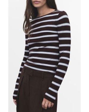 Mango Stripe Jersey Top - Black