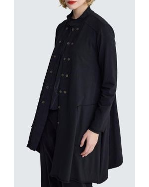 Luukaa Raven Asymmetric Cord-Panel Jacket - Blue