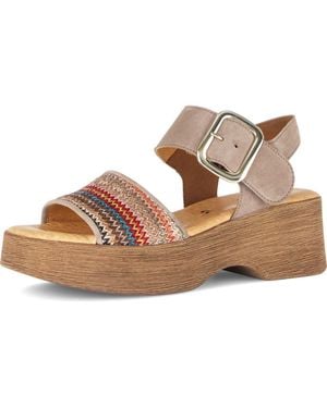 Gabor Ankle Strap Platform Sandal - Brown