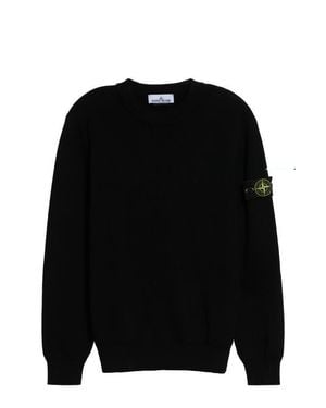 Stone Island Rib Organic Cotton Sweater - Black