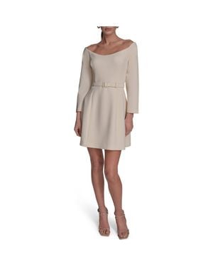 BCBGMAXAZRIA Off The Shoulder Long Sleeve Minidress - Natural
