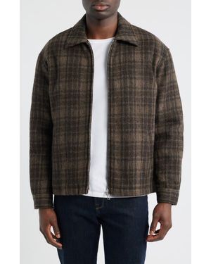 FRAME Insulated Check Wool Tweed Jacket - Black