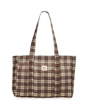 Damson Madder Check Tote Bag - Brown